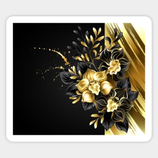 Design with Foil and Black Orchids Sticker